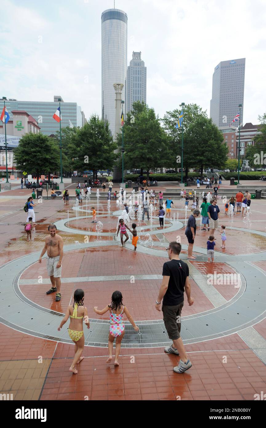 The Olympic Rings fountain at Centennial Olympic Park, a legacy of the