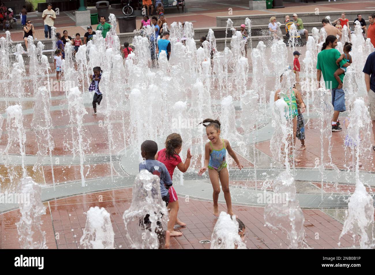 The Olympic Rings fountain at Centennial Olympic Park, a legacy of the