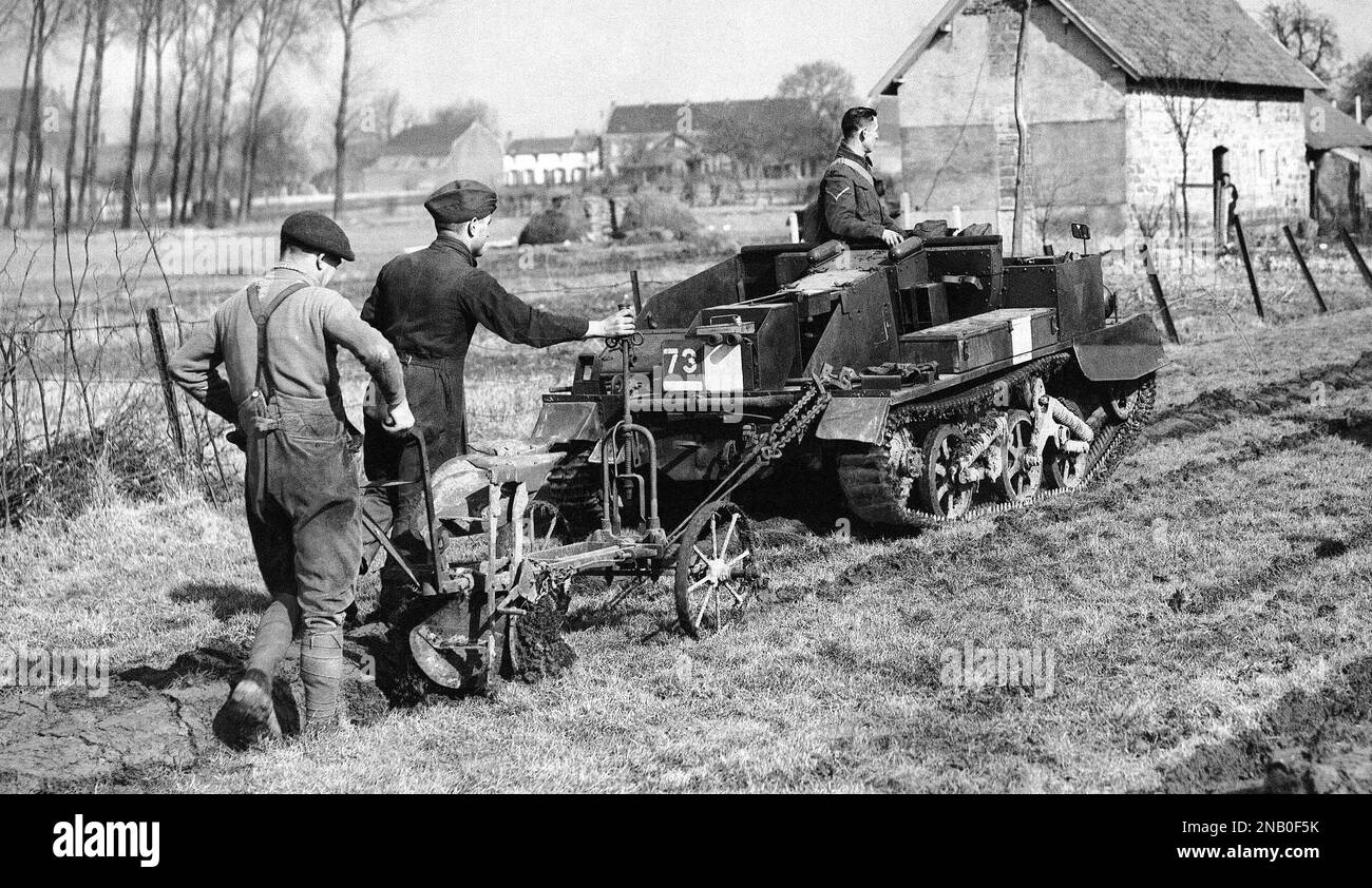 Commandeered A Tank The Royal Irish Fusiliers of the British Expeditionary Forces have come ...