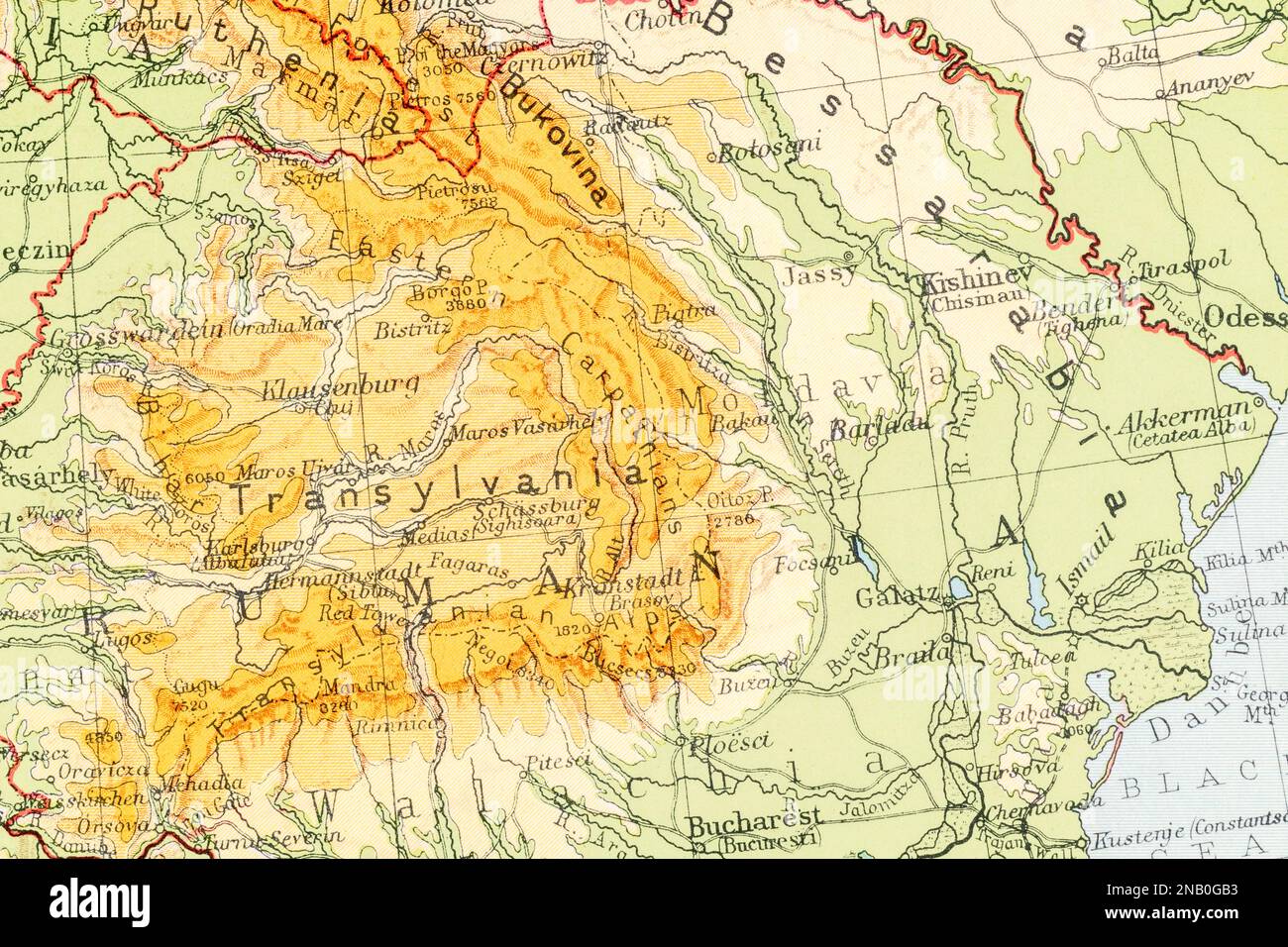 1930 atlas map of Transylvania, Moldavia / Moldova, Kishinev (current ...