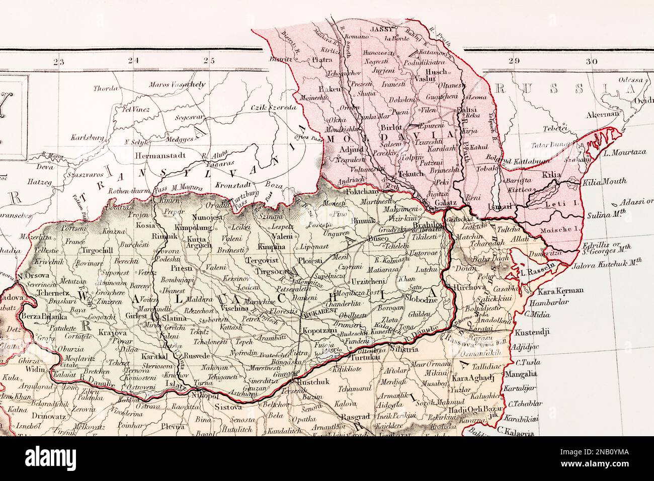 Wallachia Map 15th Century 1873 Atlas Map Of Wallachia And Southern Moldavia Moldova Jassy To North Became Romania Kingdom In 1866 Transylvania Also Seen Top Left 2NB0YMA