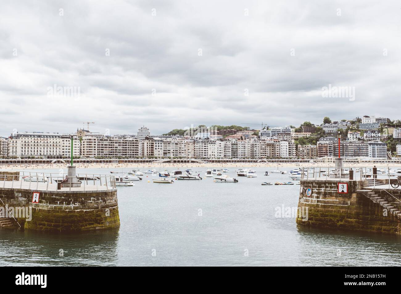 Donostia-San Sebastián, Basque Country, Spain. Landscape on the city beach Stock Photo