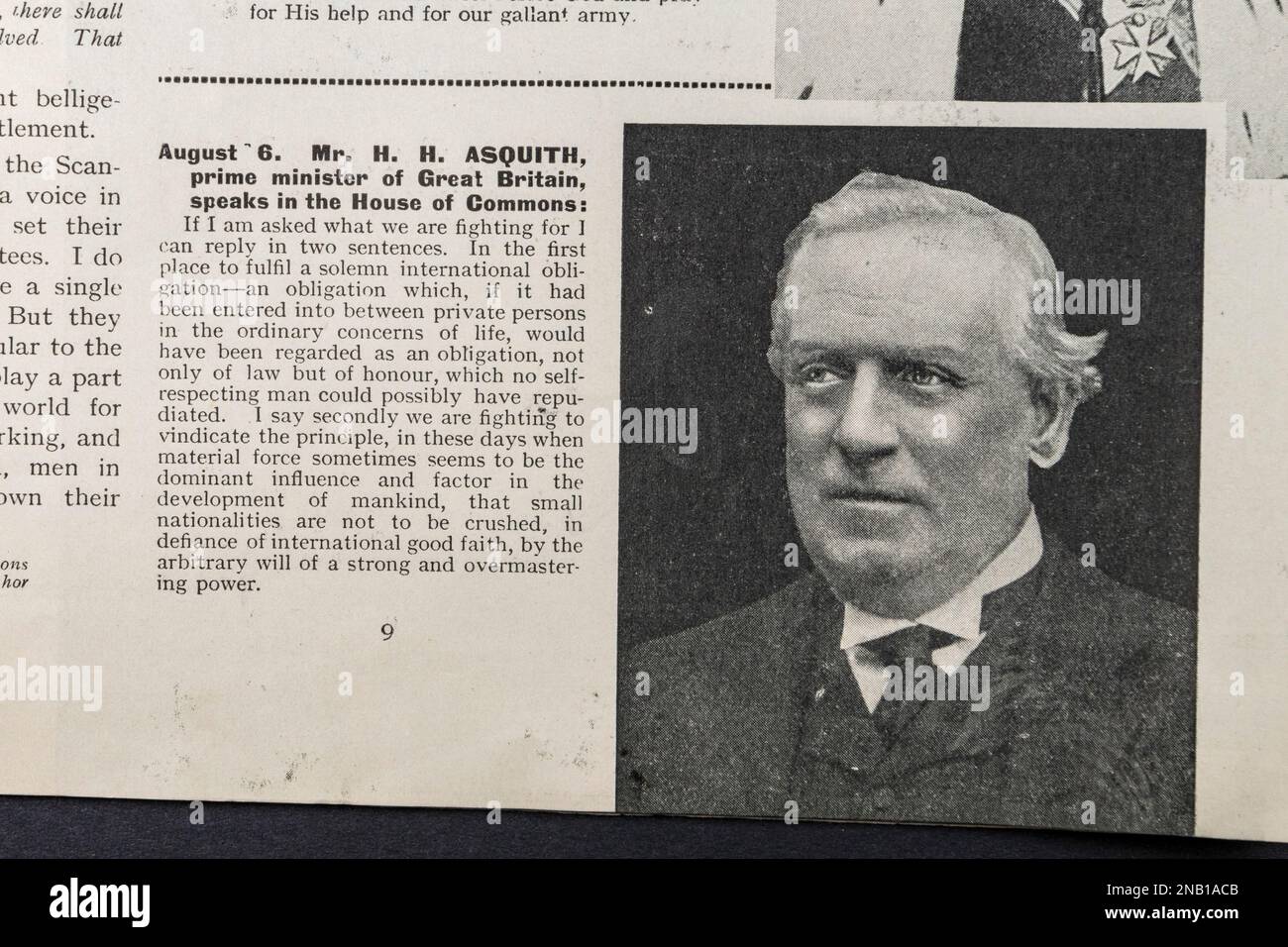 Photo of Herbert Henry Asquith, Prime Minister of Great Britain in the