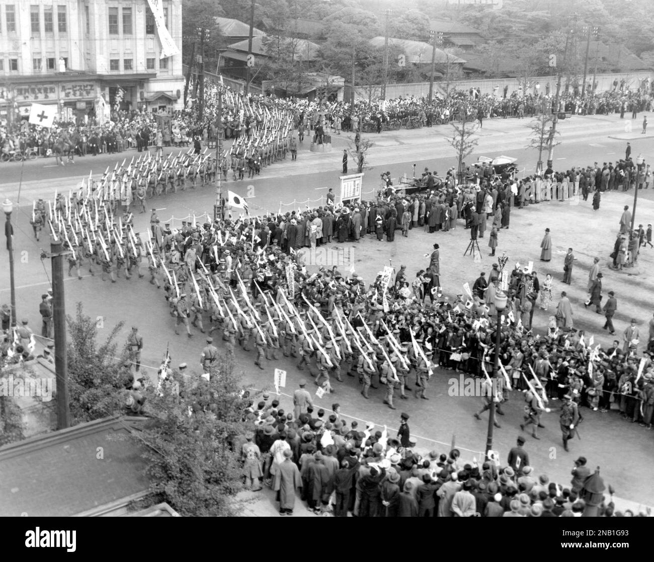 Infantrymen of the Japanese Army’s first division, Tokyo’s own, marched ...