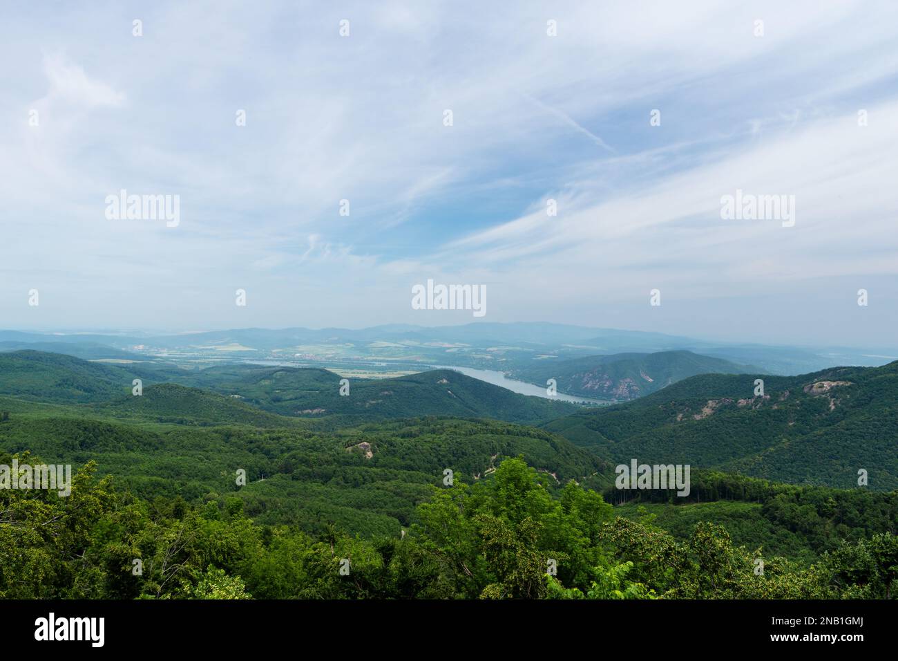 View from Dobogoko in Pilis mountains in Hungary Stock Photo