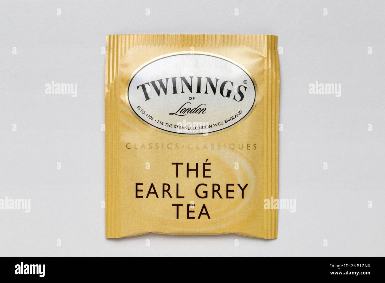 Ottawa, Canada January 19, 2023 Twinings tea bag on white background