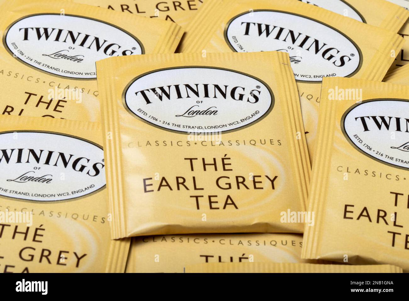 Ottawa, Canada January 19, 2023 Twinings tea bags. Earl Gray tea