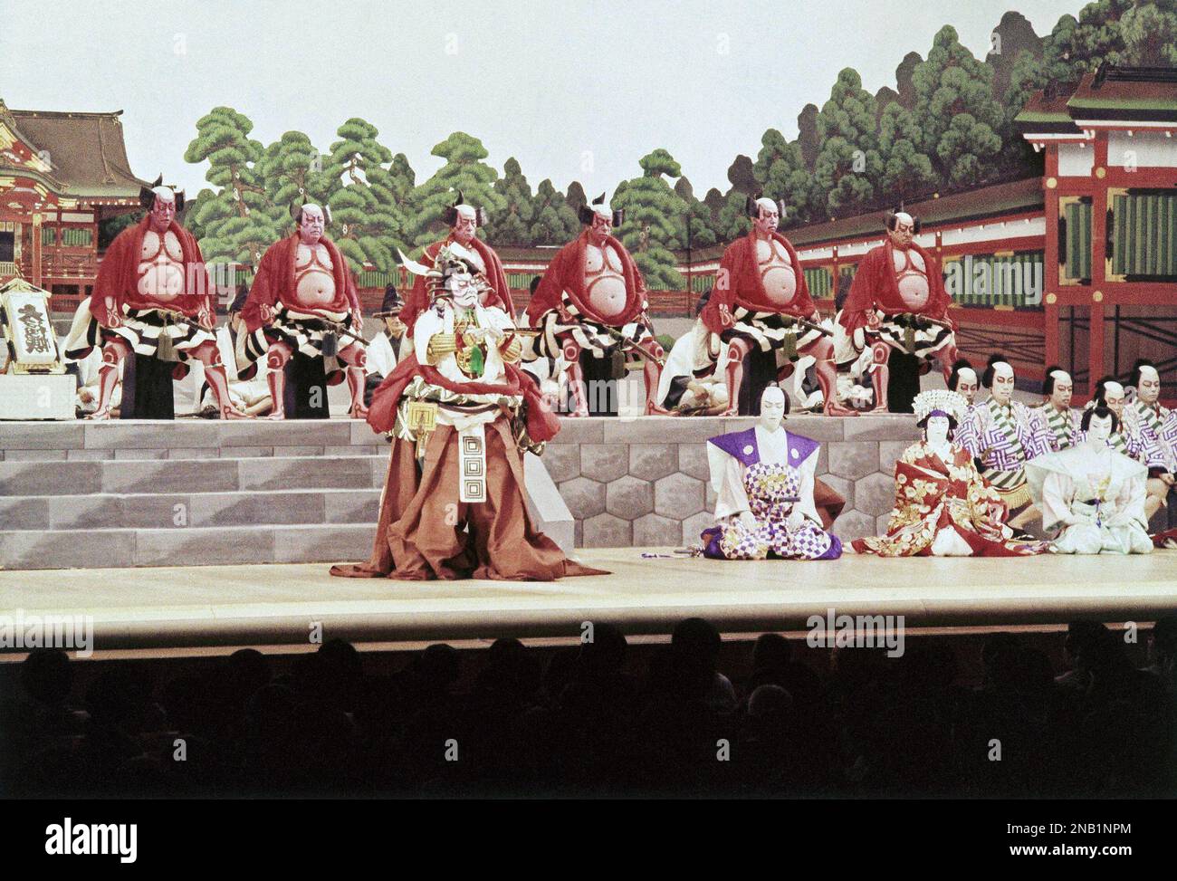 Dressed for the role of Kagemasa in the Japanese Kabuki play “Shibaraku