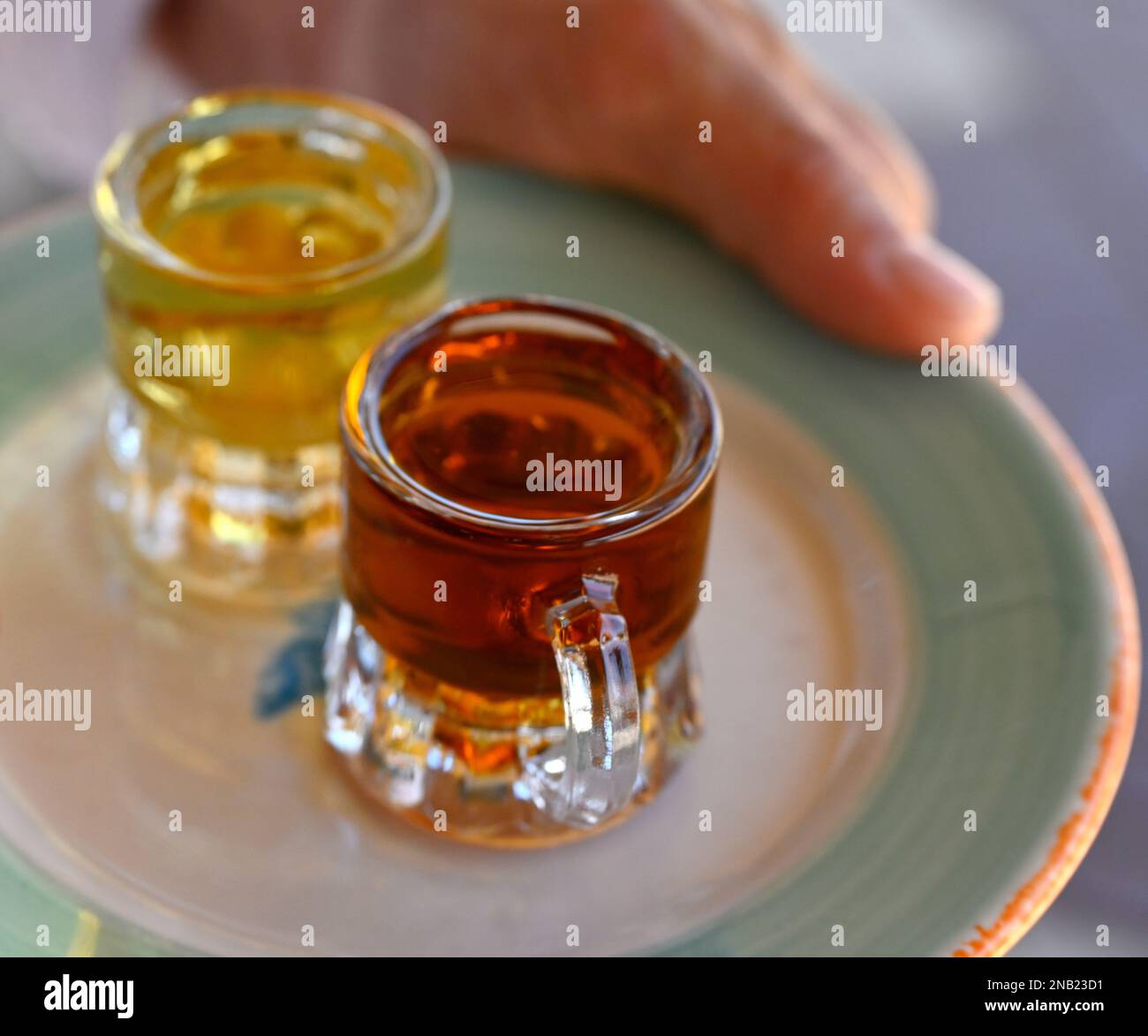 Drinks, aperitifs being served Stock Photo