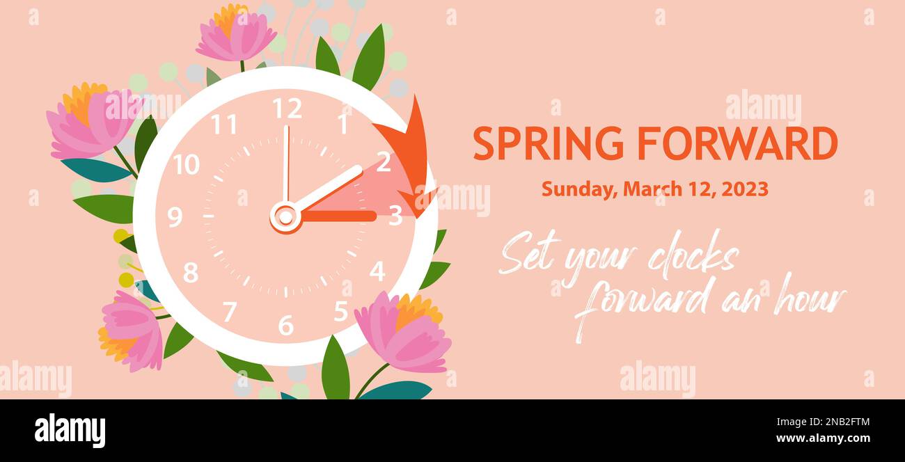 Daylight Saving Time. Clock Set To an Hour Ahead March 12, 2023 Stock Vector - Illustration of march, line: 248528525