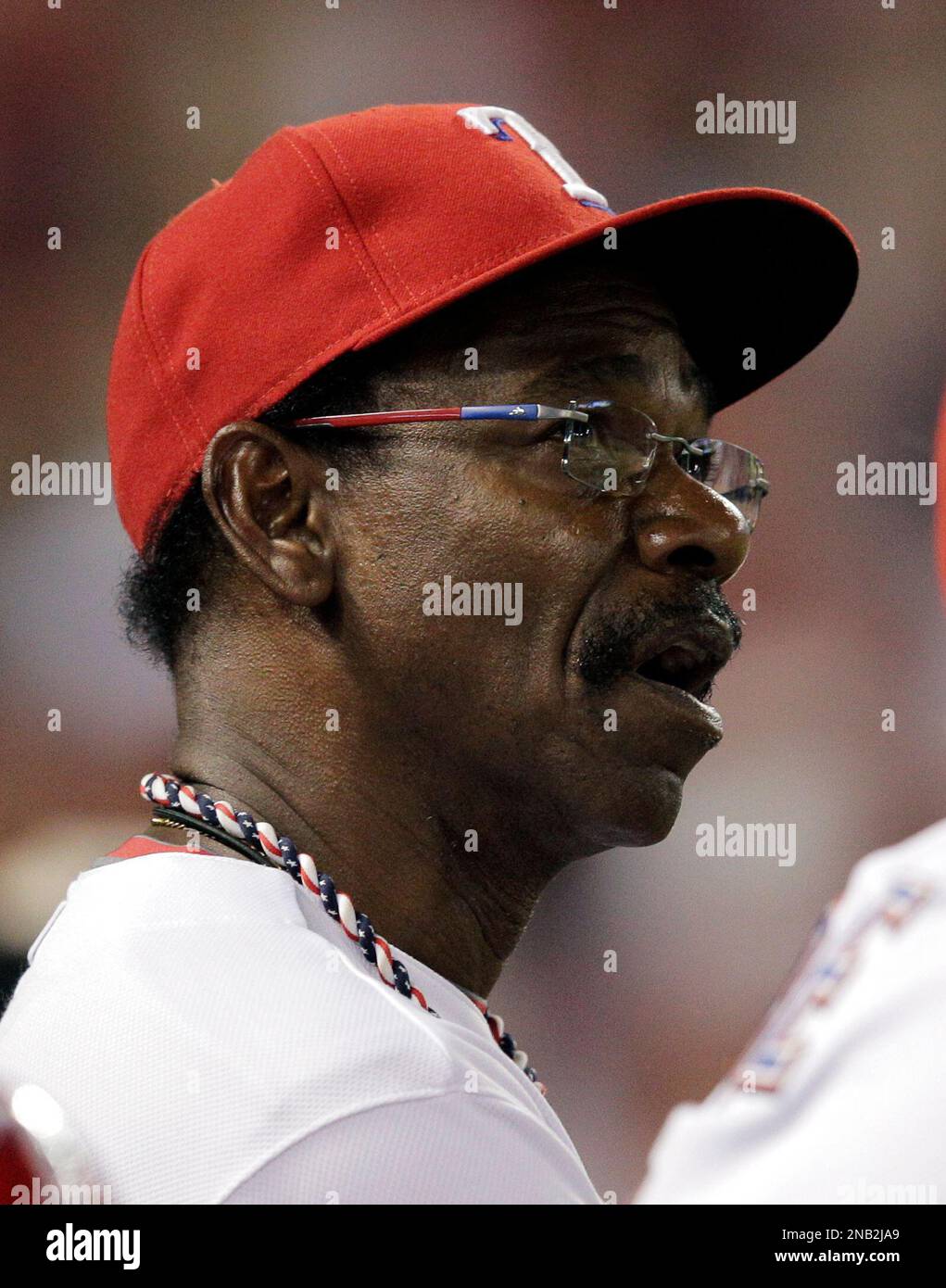 Texas Rangers manager Ron Washington watches action against the Detroit