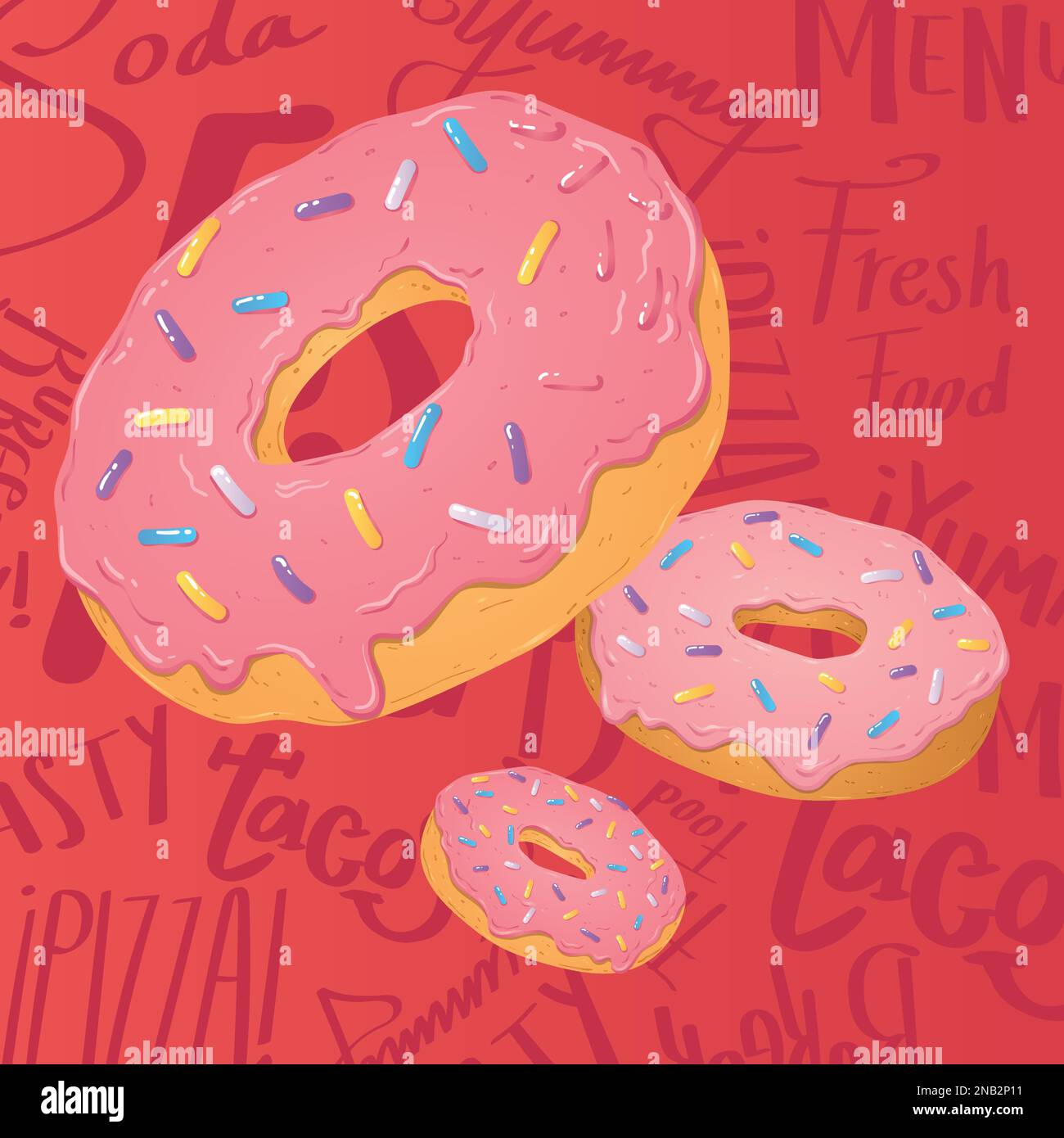 Group of colored donut fast food Vector Stock Vector Image & Art - Alamy