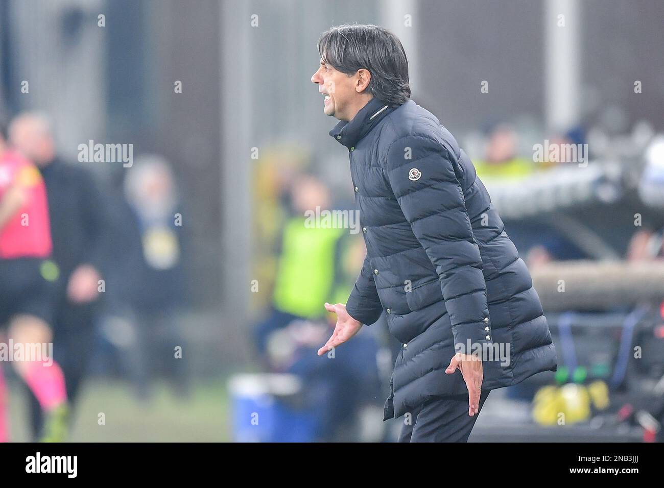 Genova, Italy. 13th Feb, 2023. Simone Inzaghi (Inter) head coach during UC Sampdoria vs Inter - FC Internazionale, italian soccer Serie A match in Genova, Italy, February 13 2023 Credit: Independent Photo Agency/Alamy Live News Stock Photo