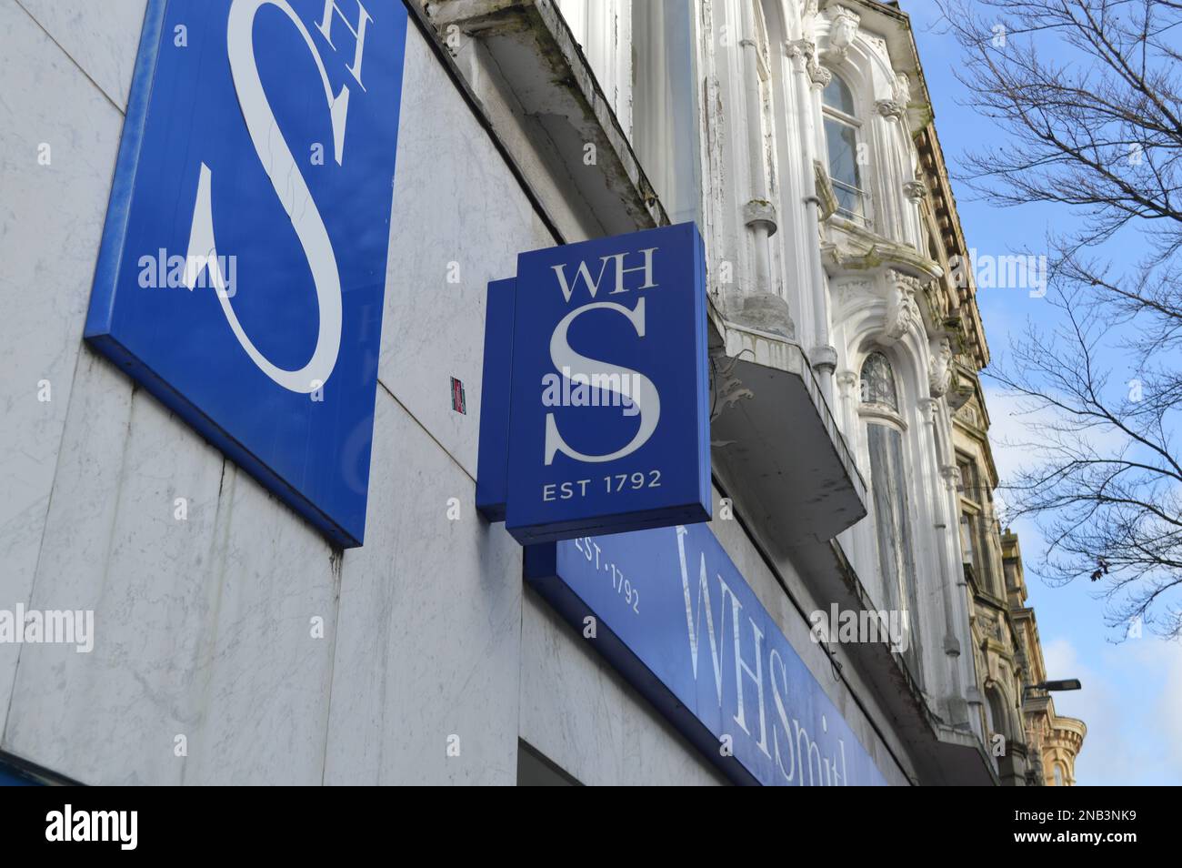 31st January 2023, Cardiff, Wales, United Kingdom. WHSmith store on