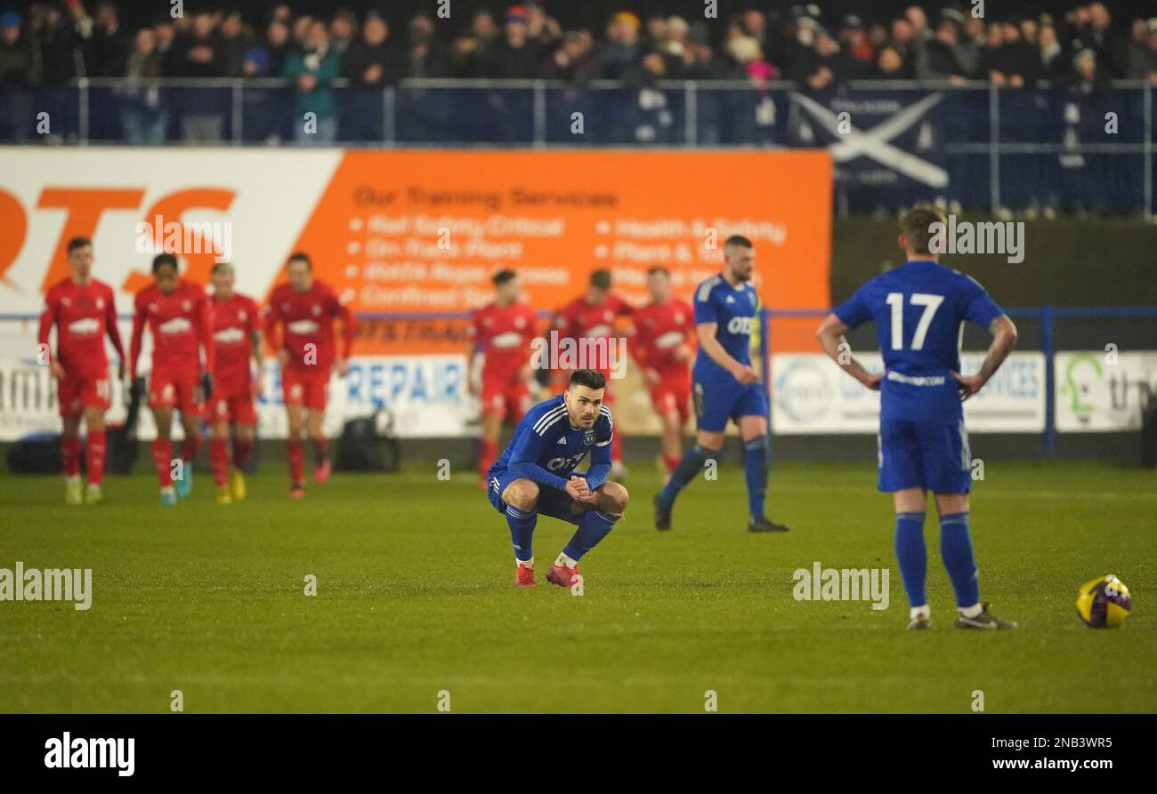 Darvel’s Ian McShane sppears dejected after his side conceded their