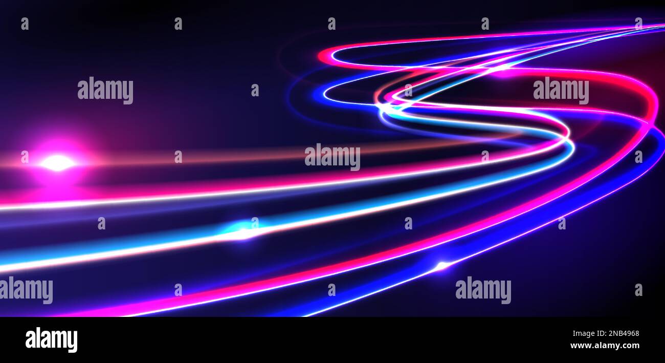 Dynamic light motion, light trail, high speed effect, traffic motion