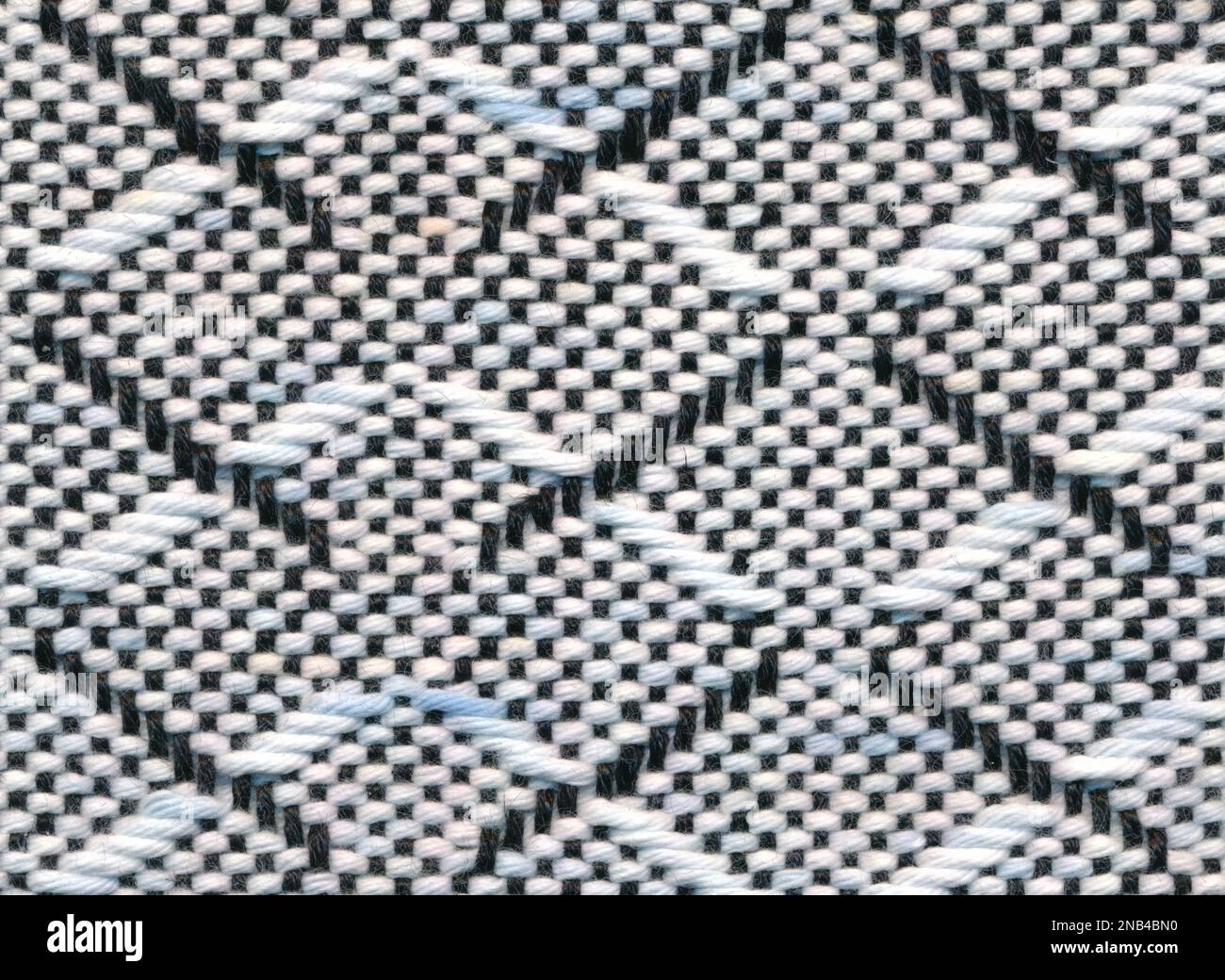 Close-up handwoven wavy pattern in black and white Stock Photo - Alamy