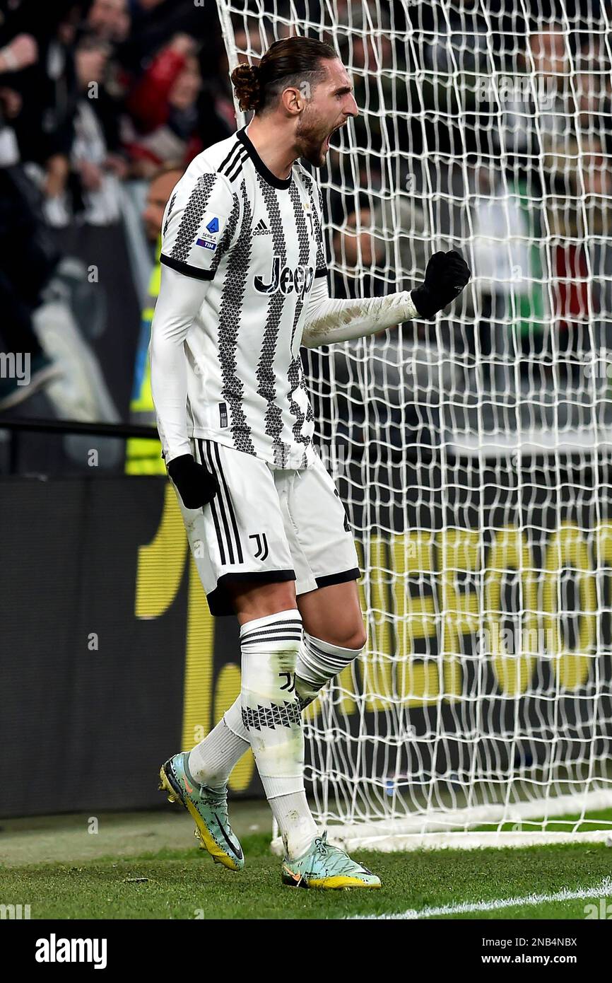 Adrien Rabiot of Juventus celebrating after a goal during the Italian serie  A, football match between