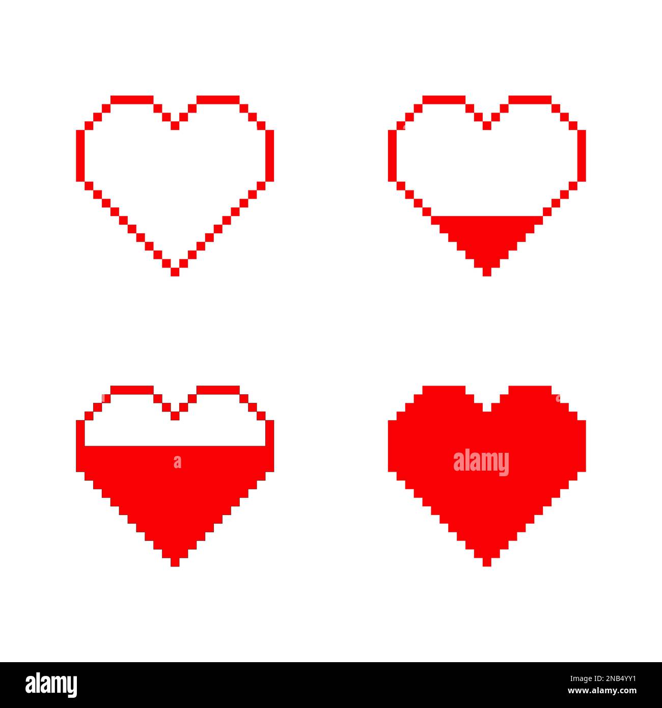 Red pixel hearts on white background Stock Vector Image & Art - Alamy