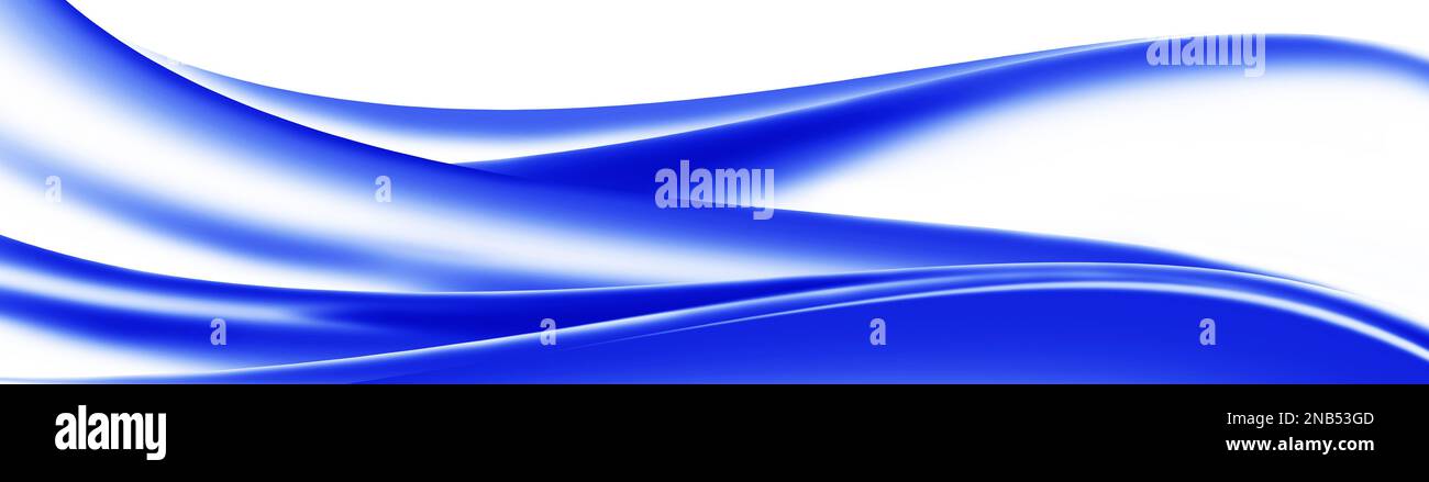 A digital render of blue flowing waves on a white background for ...