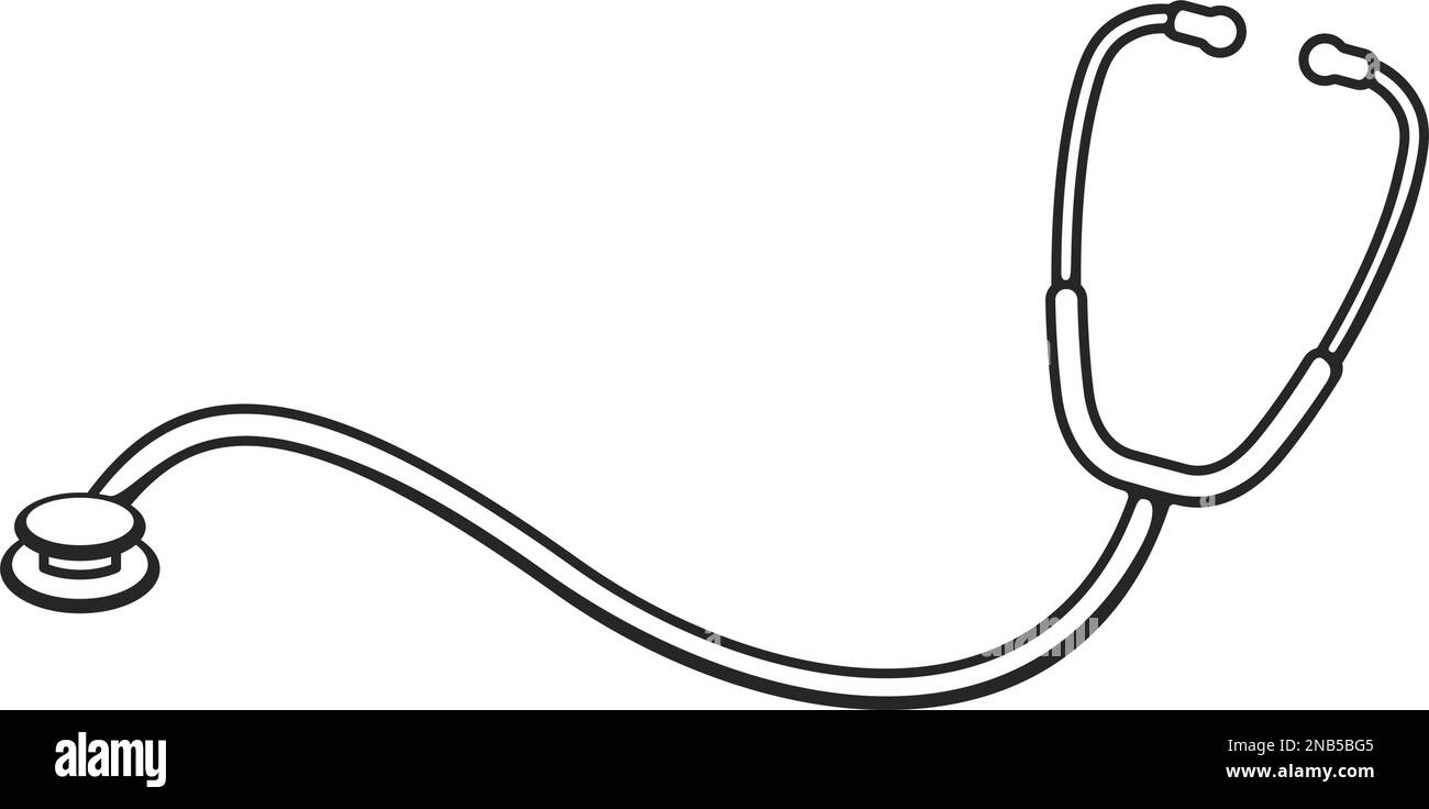 Drawing heart medical doctor stethoscope Black and White Stock Photos