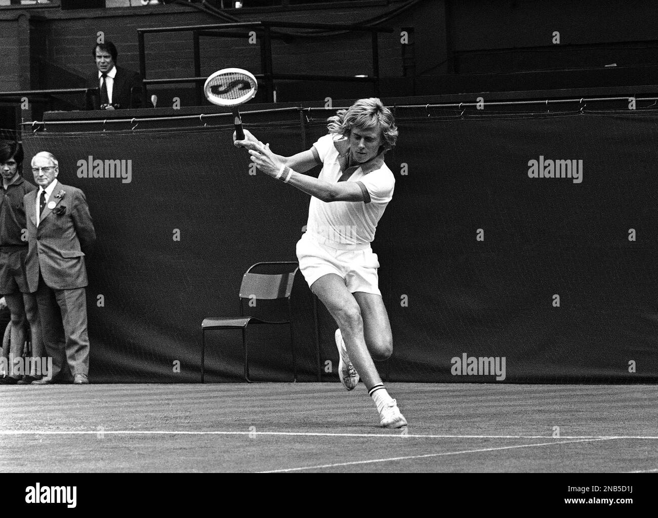 17-year-old Swedish tennis star Bjorn Borg in action against Karl ...