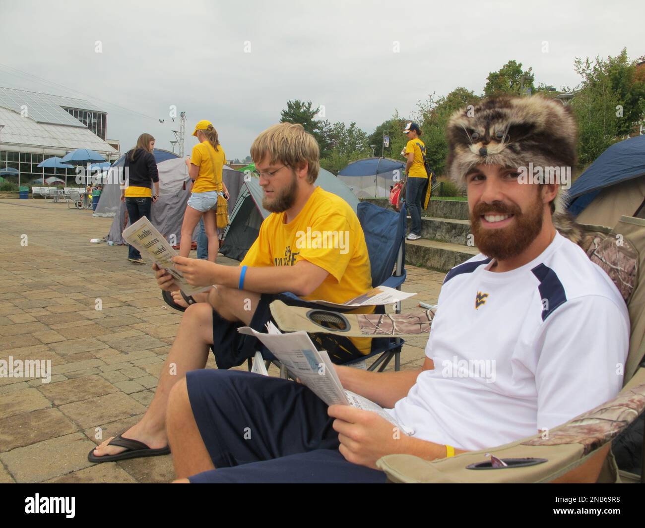 West Virginia University students Jay Hatfield, left, and Jonathan