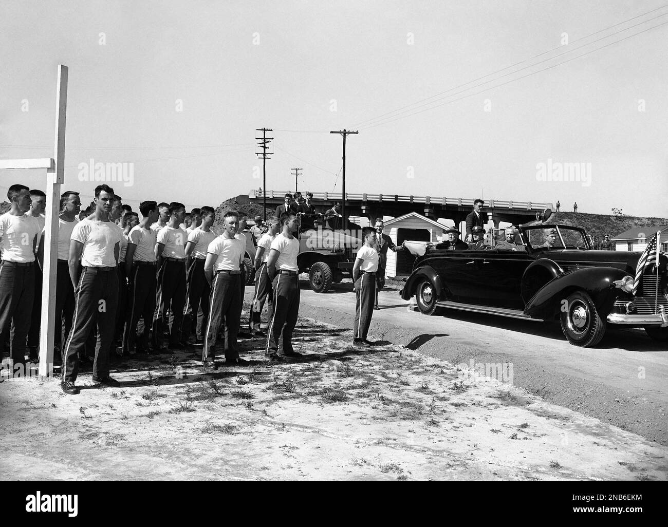 President Franklin D. Roosevelt inspects cadets at Maxwell Field