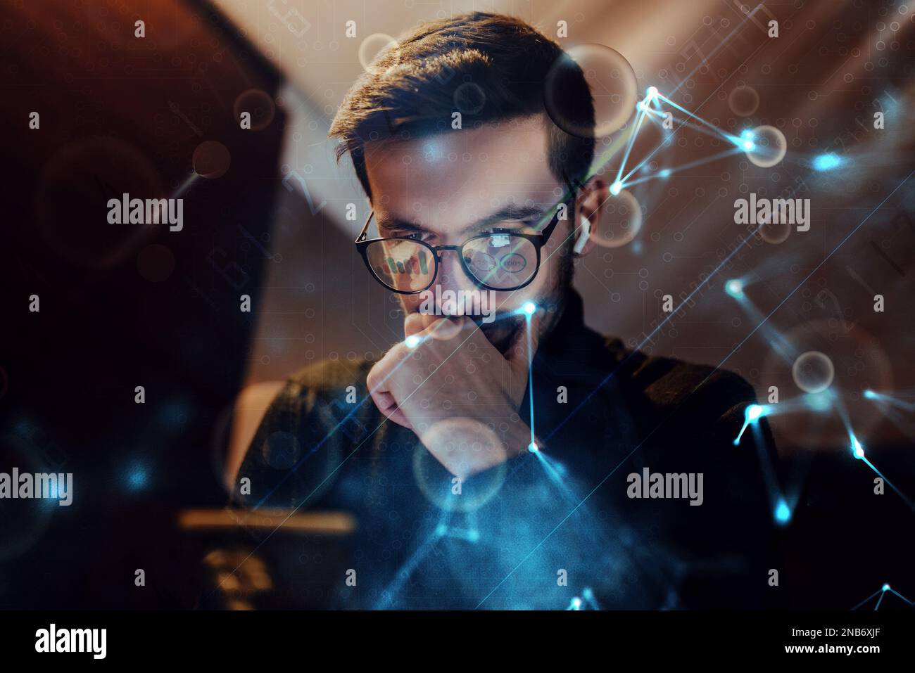Big data management, digital technology, software development concept ...