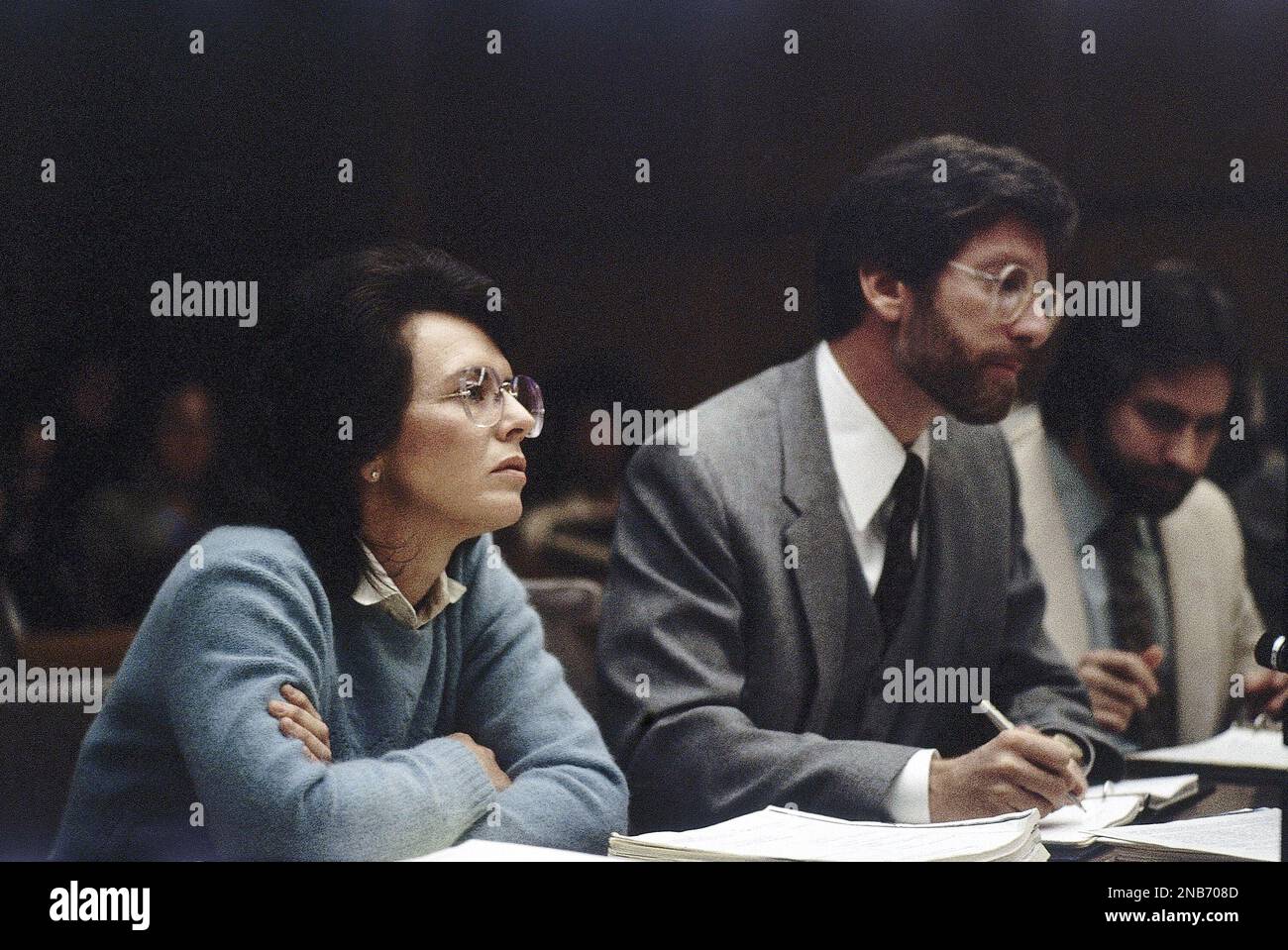 Billie Jean King is shown during her trial against Marilyn Barnett in ...