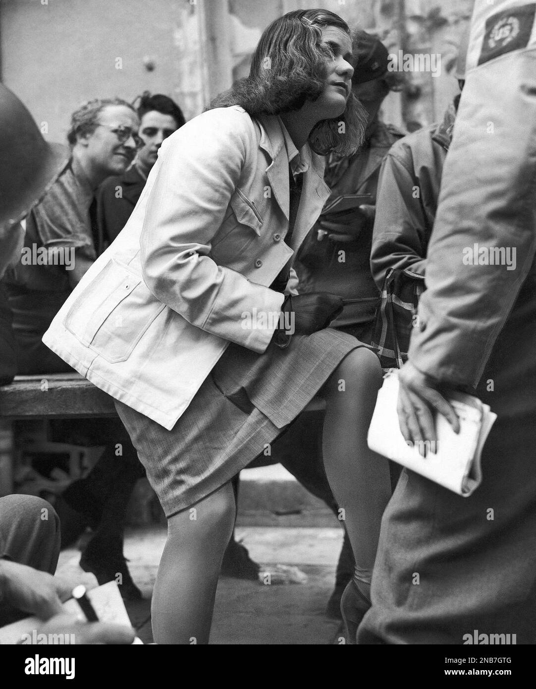 One of a group of German nurses captured by American forces at ...