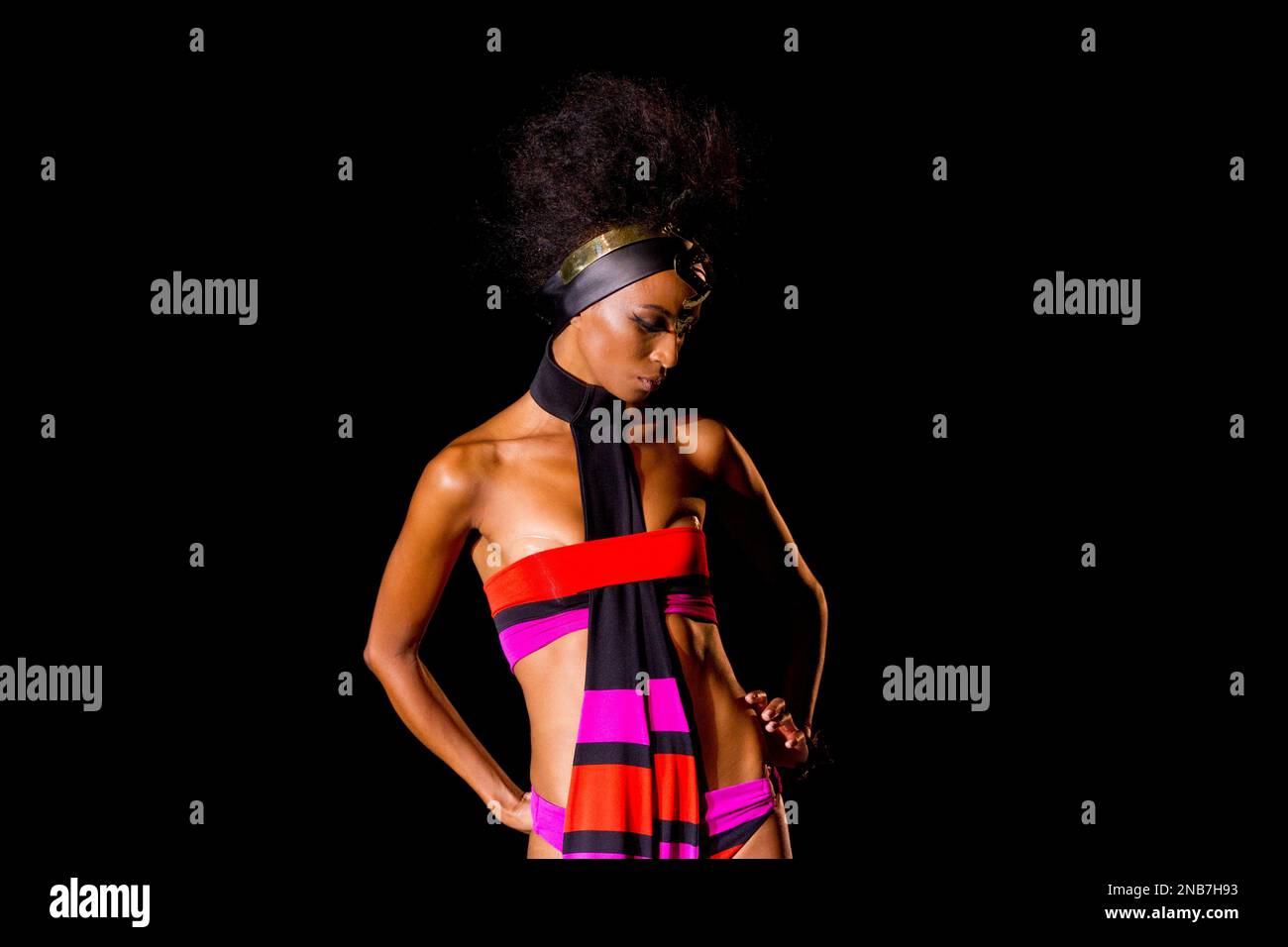 A model displays a Spring/Summer design by Andres Sarda during the