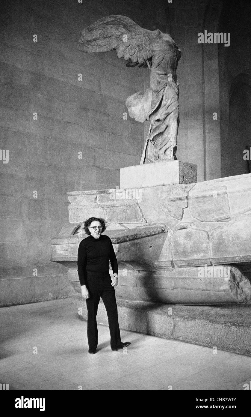 American art dealer Reese Palley is pictured in front of Samothrace’s