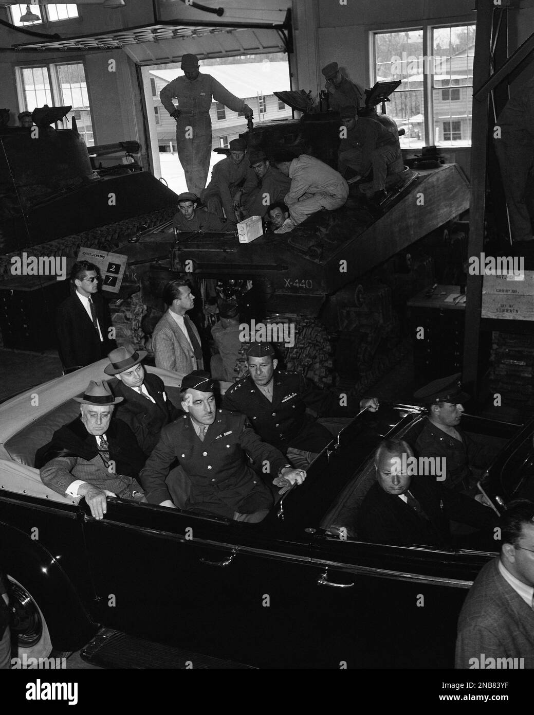 As U.S. President Franklin D. Roosevelt rode through the armored force