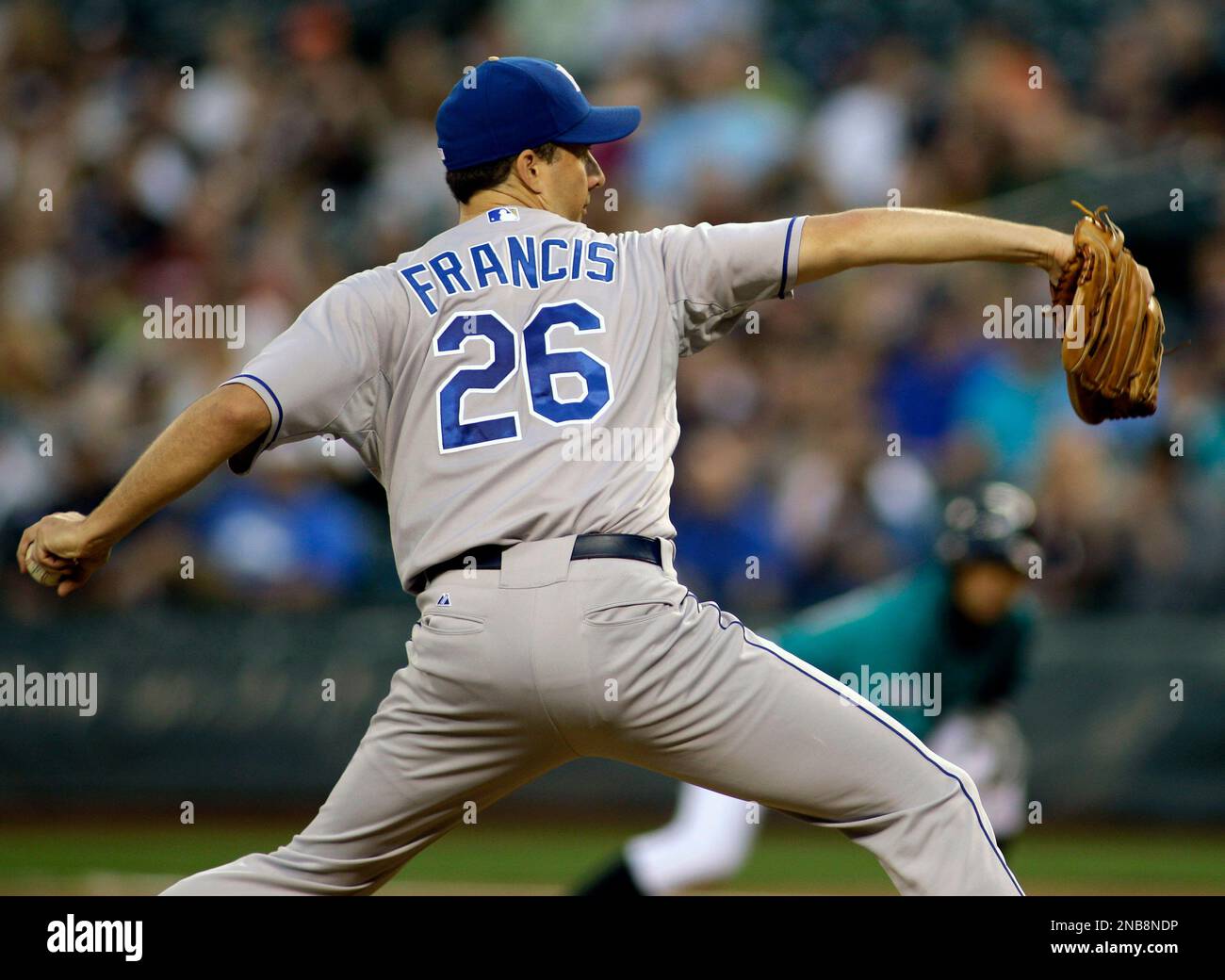 Kansas City Royals starting pitcher Jeff Francis throws against the