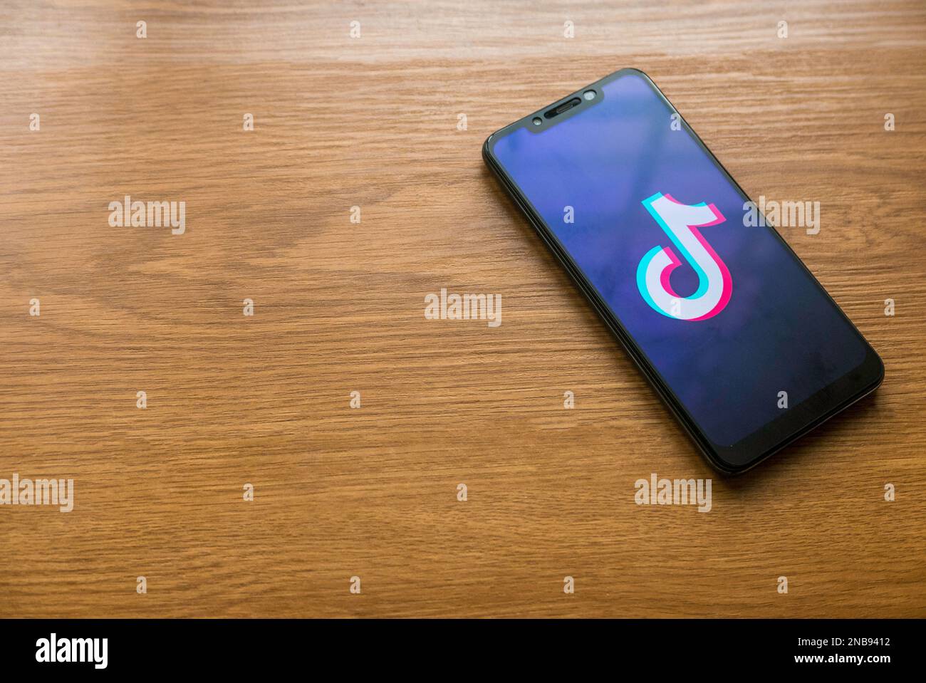 KEDAH,MALAYSIA CIRCA JUNE,2021 Mobile phone with Tik Tok logo on