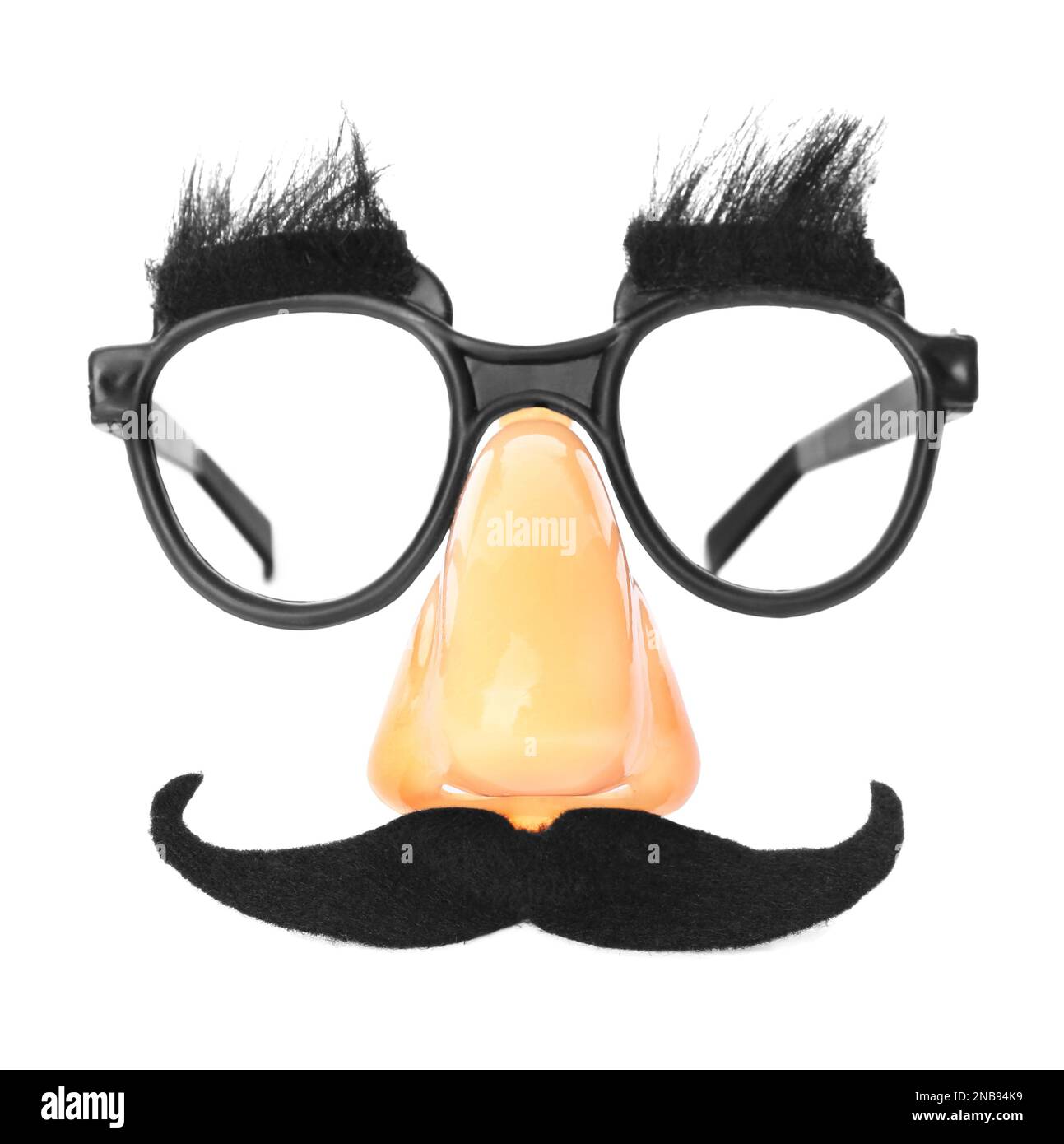 Funny glasses isolated on white. Clown's accessory Stock Photo