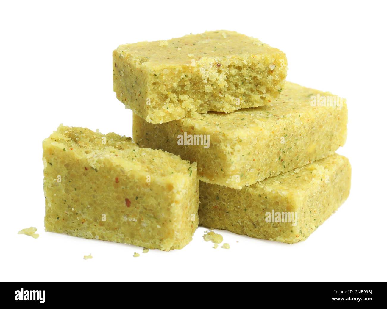 Bouillon cubes on white background. Broth concentrate Stock Photo Alamy