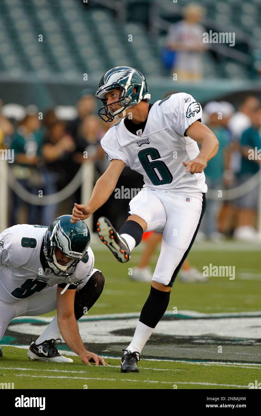 henery Philadelphia Eagles punter Chas Henry (8) holds the kick by place kicker  Alex Henery (6) before
