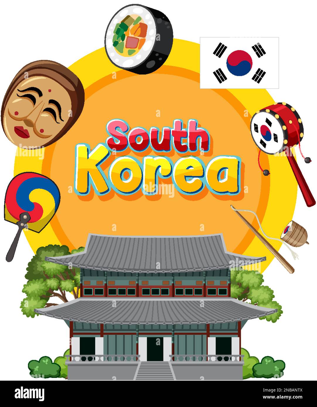 Korean element nation tradition symbol illustration Stock Vector