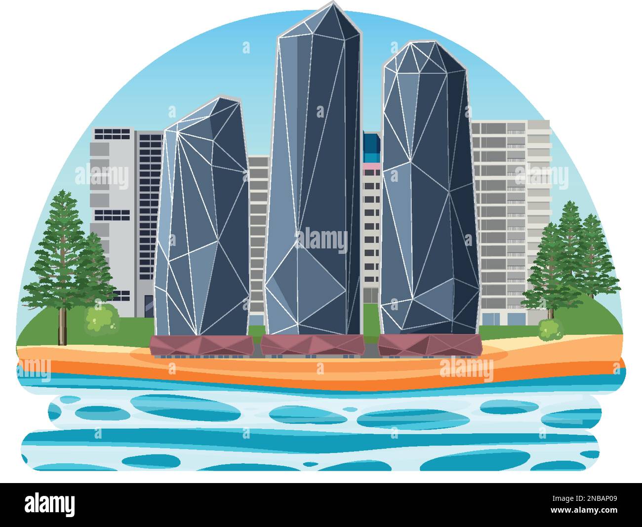 Gold Coast Australia Building Landmark illustration Stock Vector Image