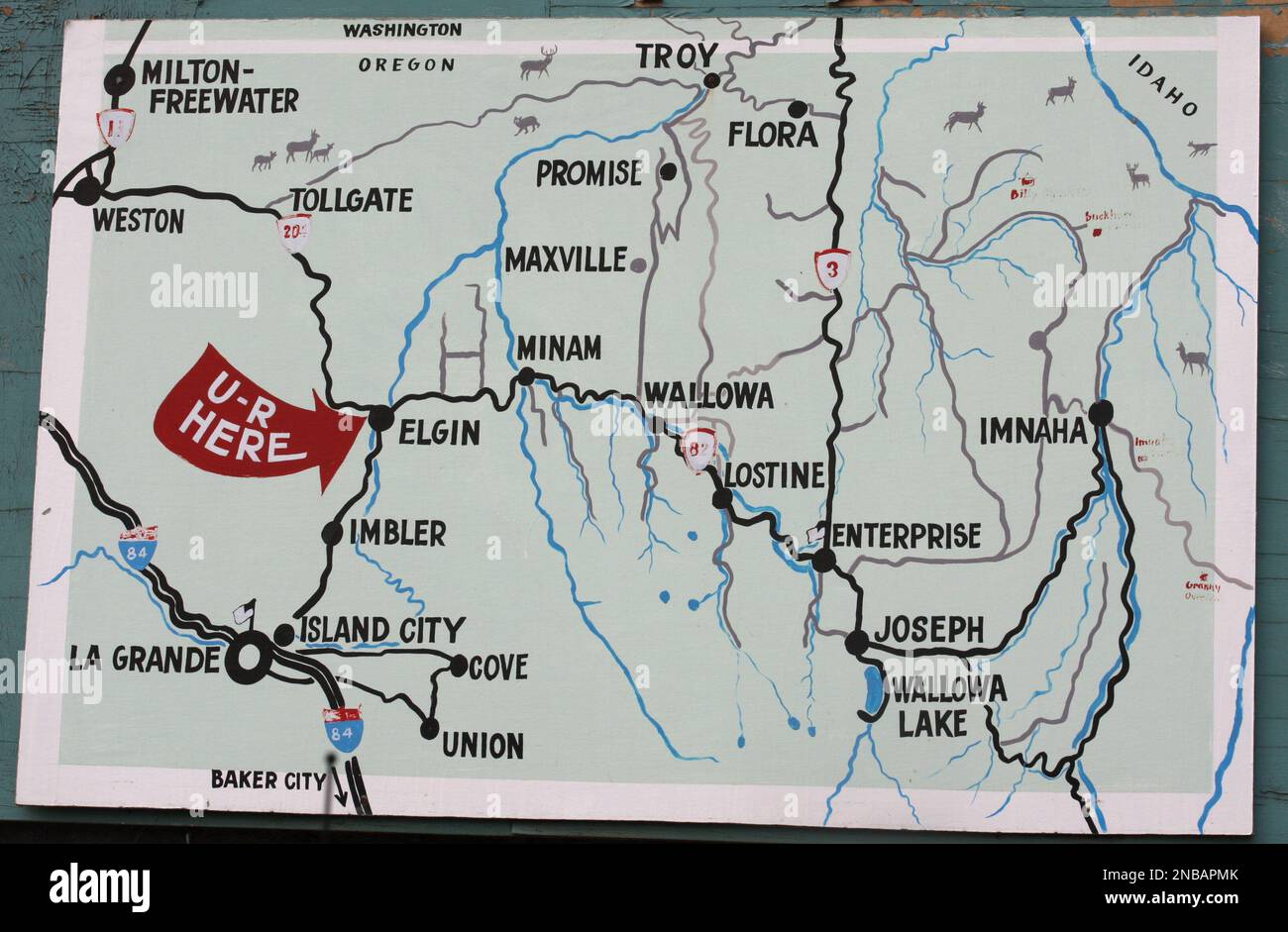 In this Aug. 24, 2011, photo, a map on a side of a building in Elgin