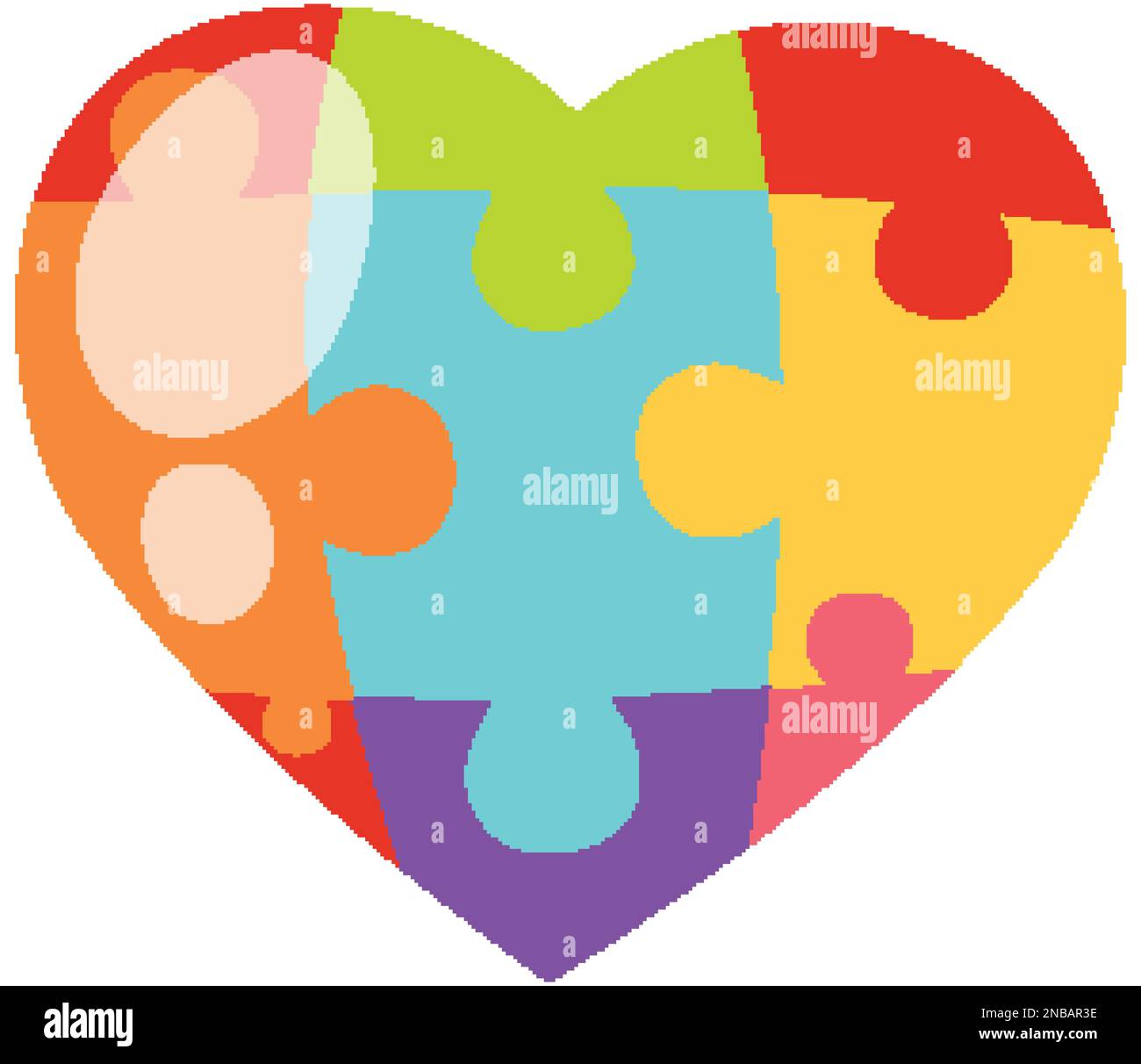 Heart jigsaw puzzle on white background illustration Stock Vector Image ...