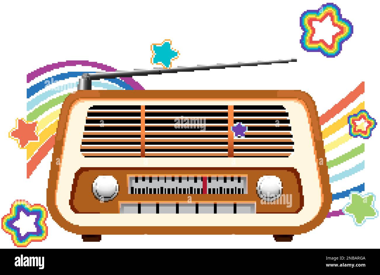 Vintage transistor radio cartoon illustration Stock Vector Image & Art