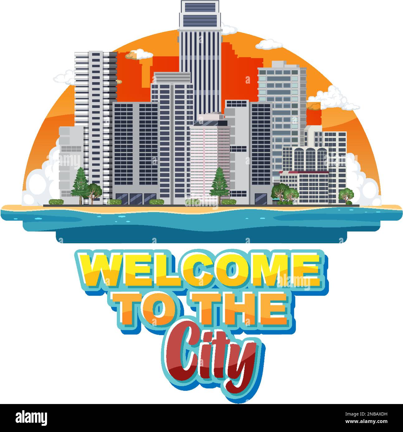 Urban landscape with high skyscrapers illustration Stock Vector Image ...