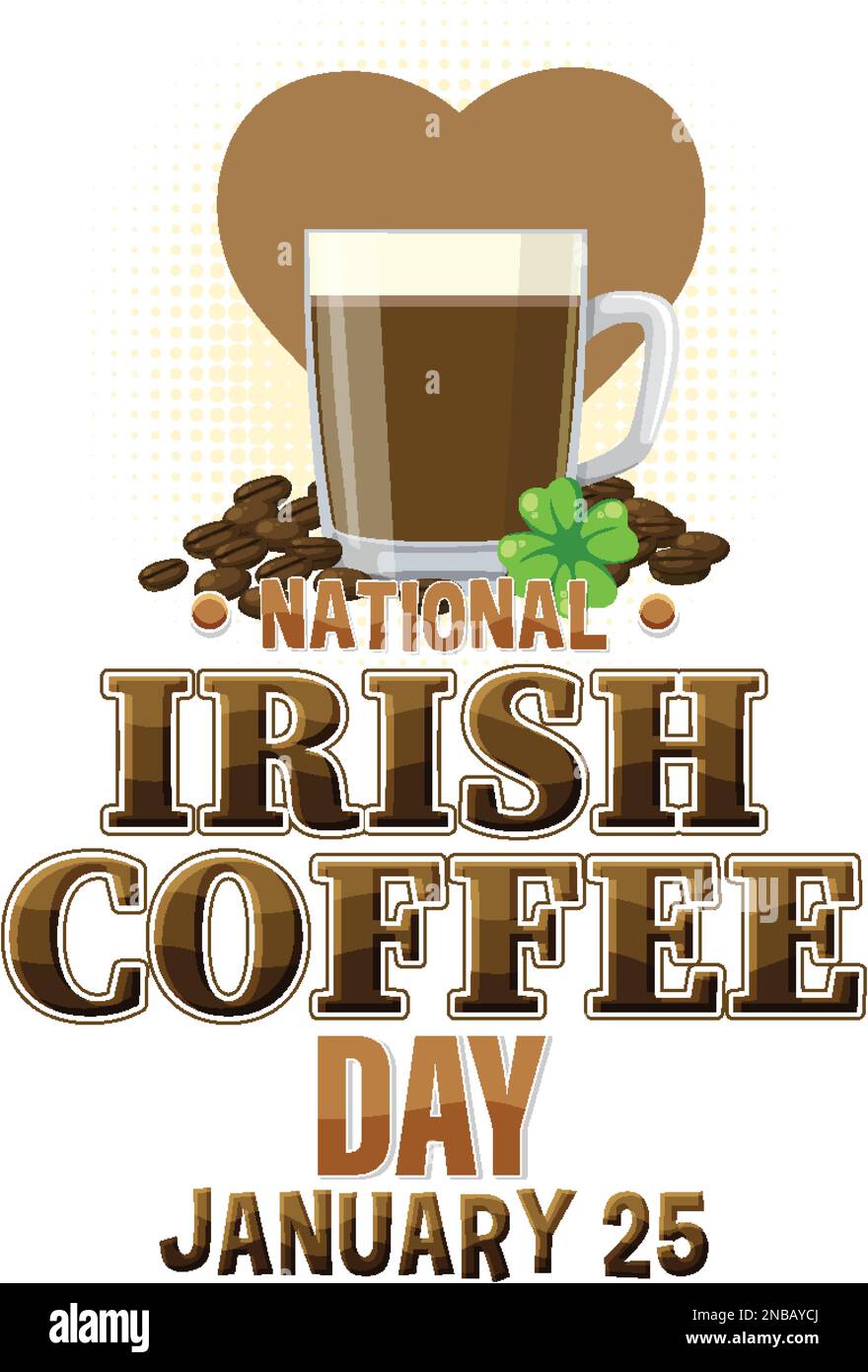 National Irish coffee day banner design illustration Stock Vector Image