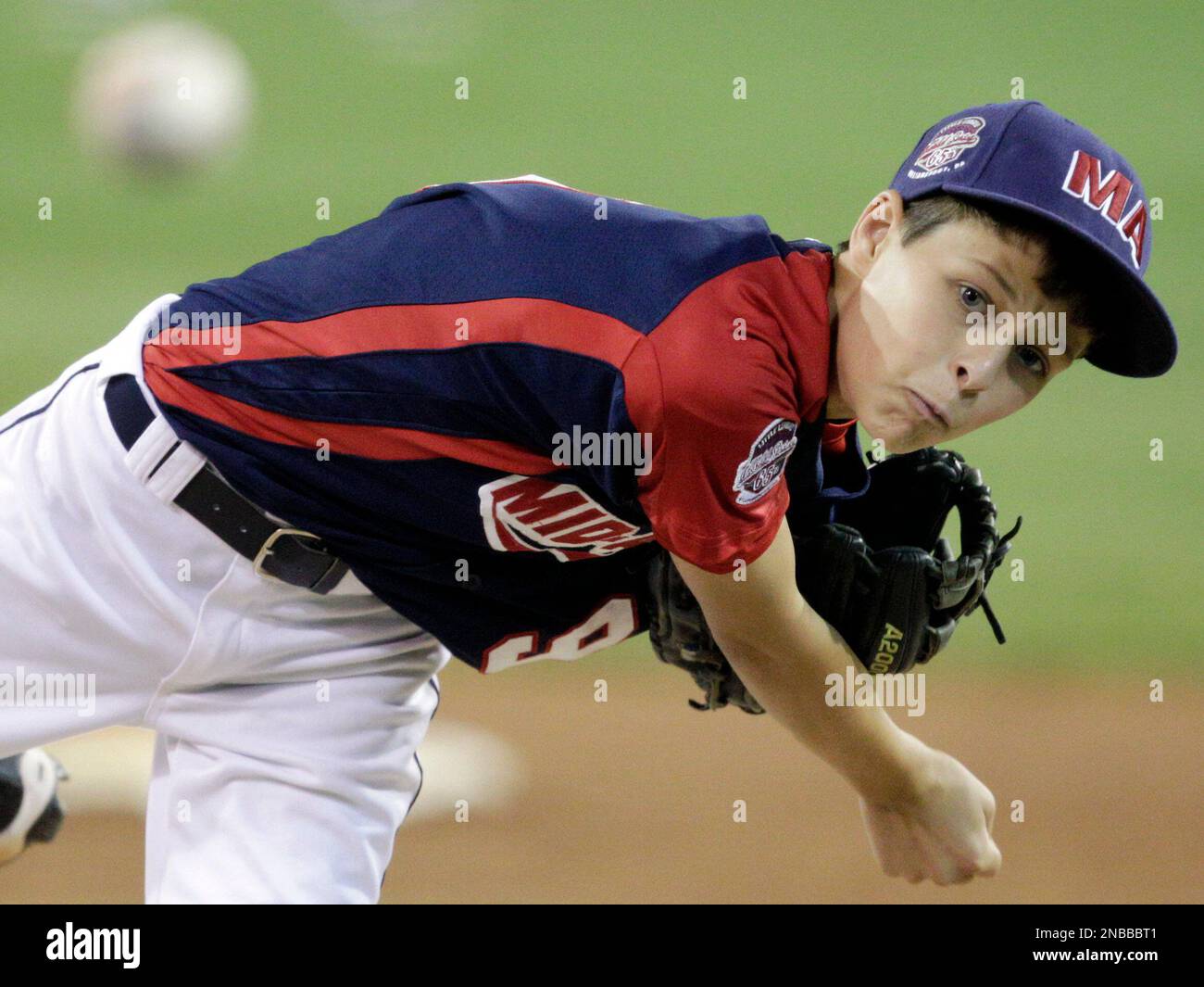 Clinton County, Pa., pitcher Trebor Nicodemus delivers in the first