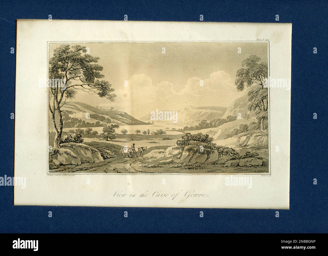 An antique print of the Carse of Gowrie, Scotland Stock Photo Alamy