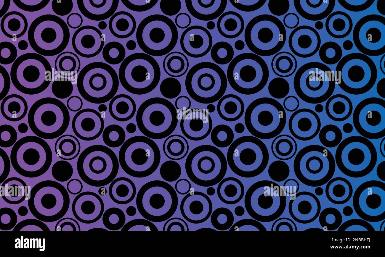 Seamless blue abstract circle pattern design background - vector graphic with concentric rings Stock Vector