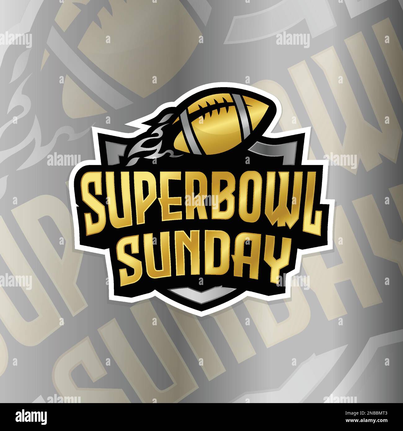 Super Bowl Weekend Party flat vector illustration Stock Vector